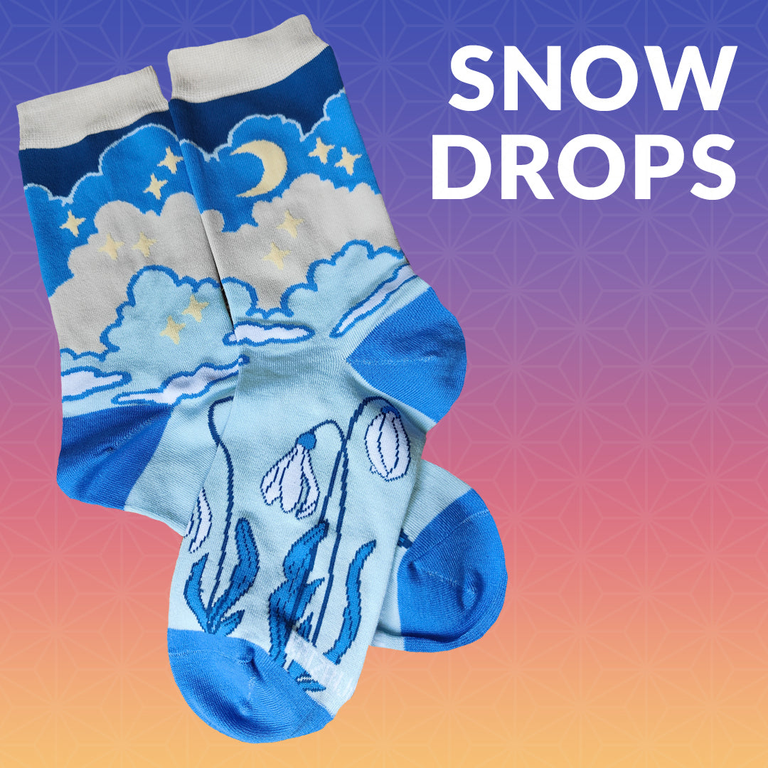 Snow Drops - Art Socks