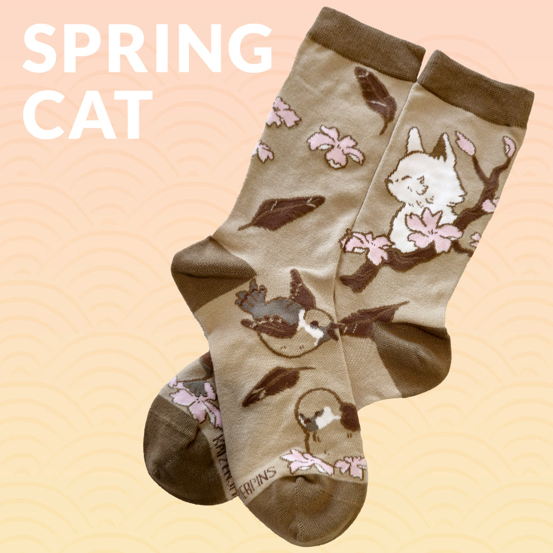 Spring Cat - Art Socks