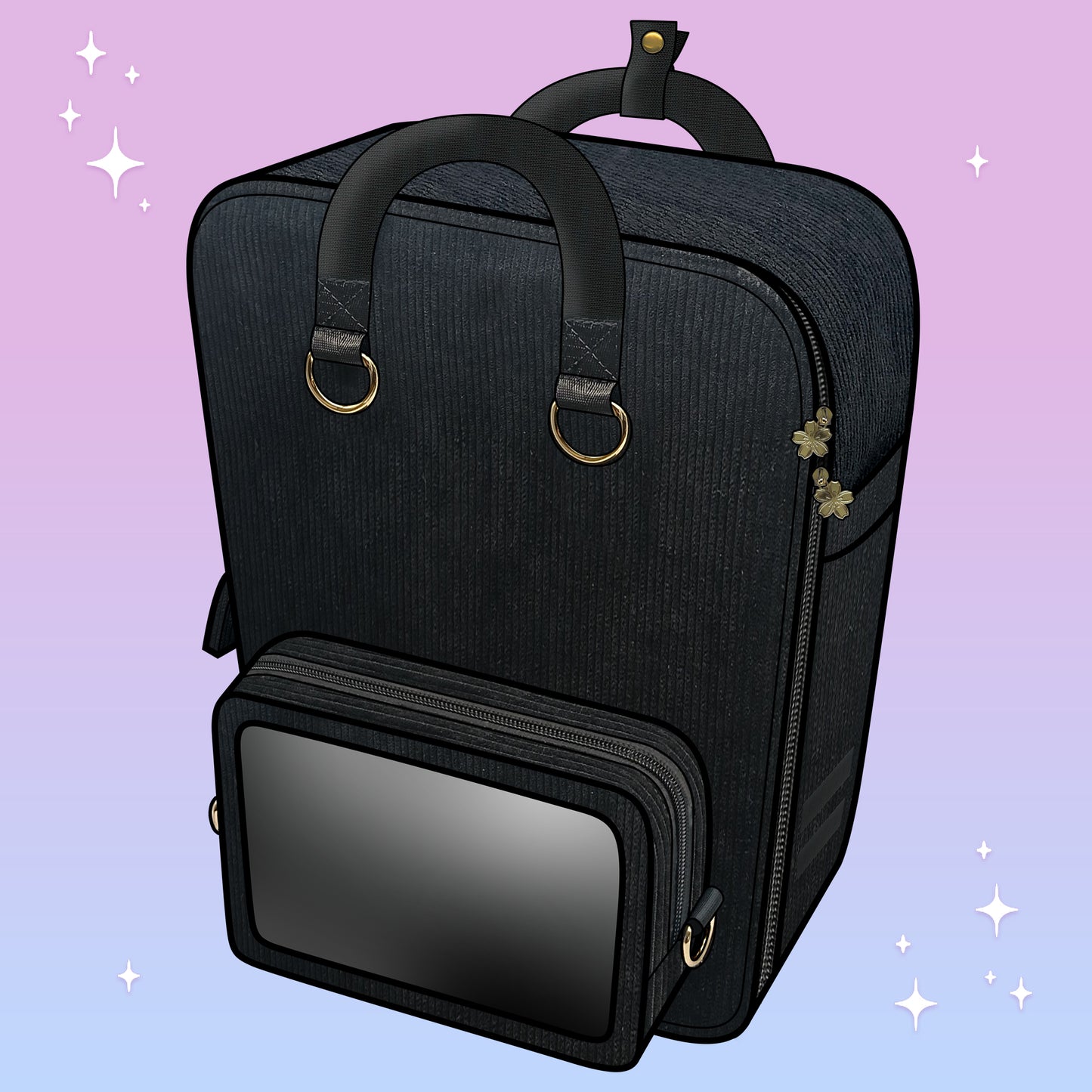 Ita Bag Backpack Black & Gold + Front Pocket [PRE ORDER]