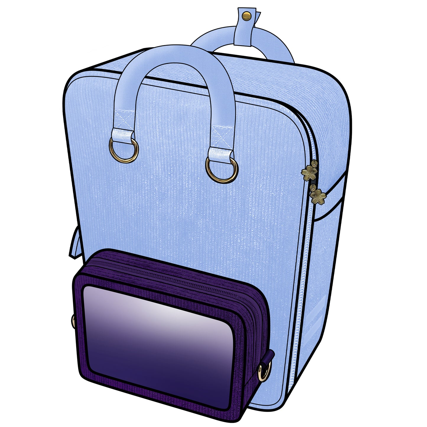 Ita Bag Backpack Pastel Blue + Front Pocket [PRE ORDER]