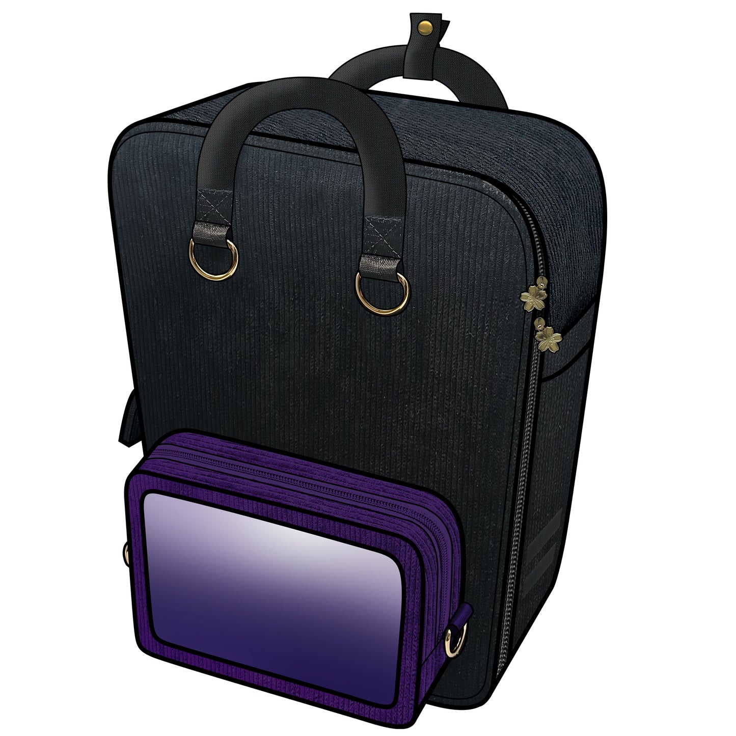 Ita Bag Backpack Black & Gold + Front Pocket [PRE ORDER]