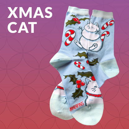 XMAS Cat - Art Socks