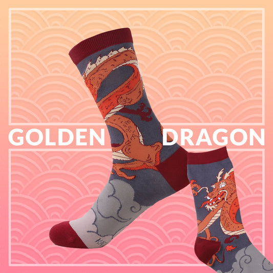 Golden Dragon - Art Socks